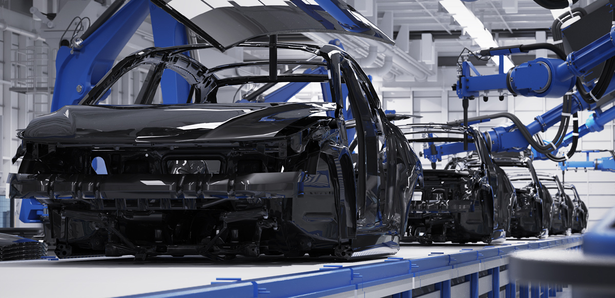 KeyShot Render-Scene - Automotive Factory