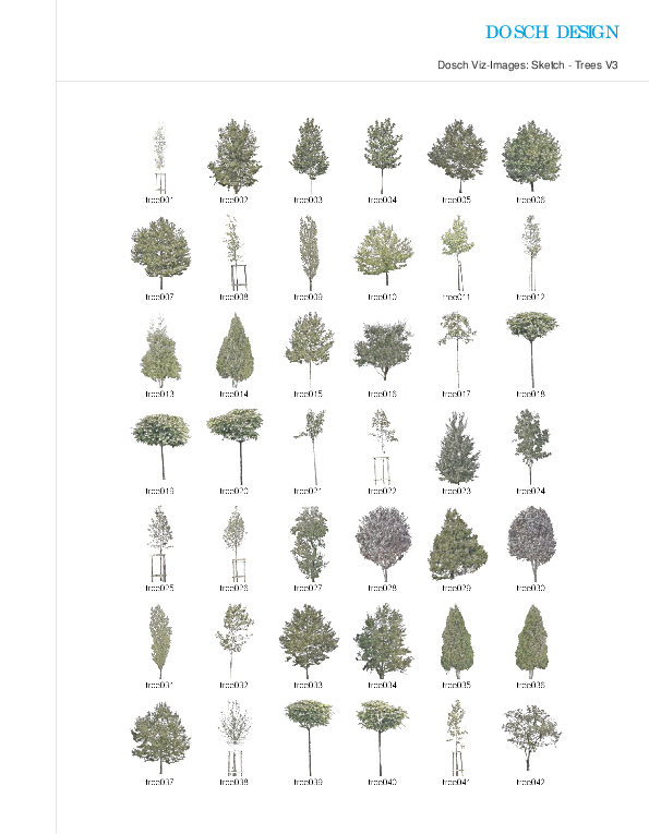 DOSCH DESIGN - DOSCH 2D Viz-Images: Sketch - Trees V3