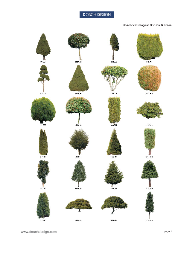 DOSCH DESIGN - DOSCH 2D Viz-Images: Shrubs & Trees